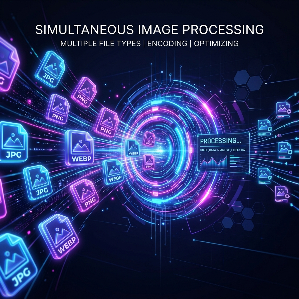 Batch Image Processing Illustration