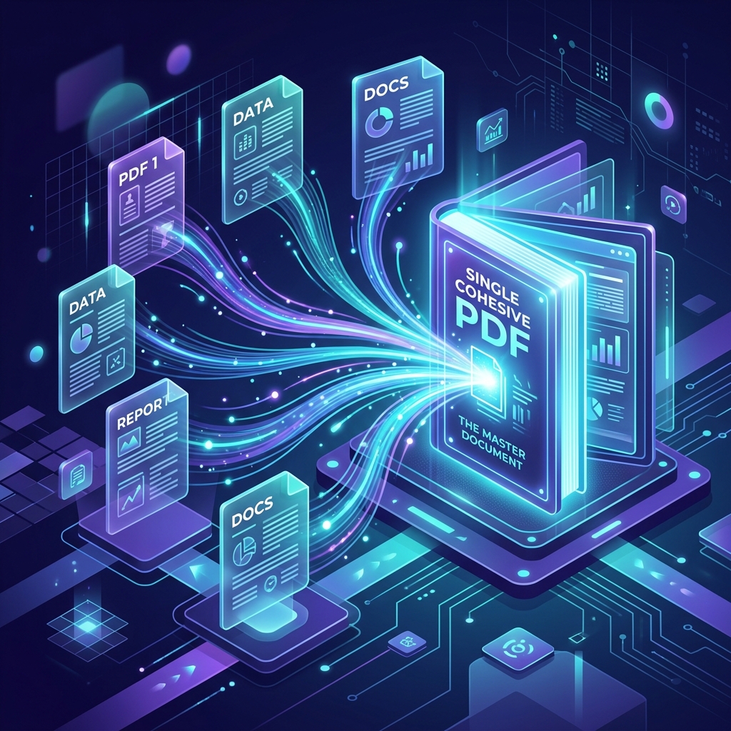Combine PDF files illustration