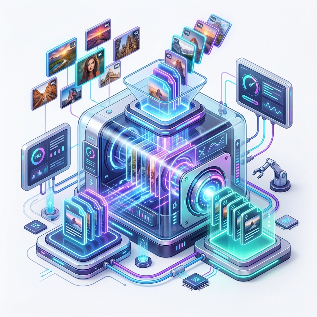 Compress images illustration