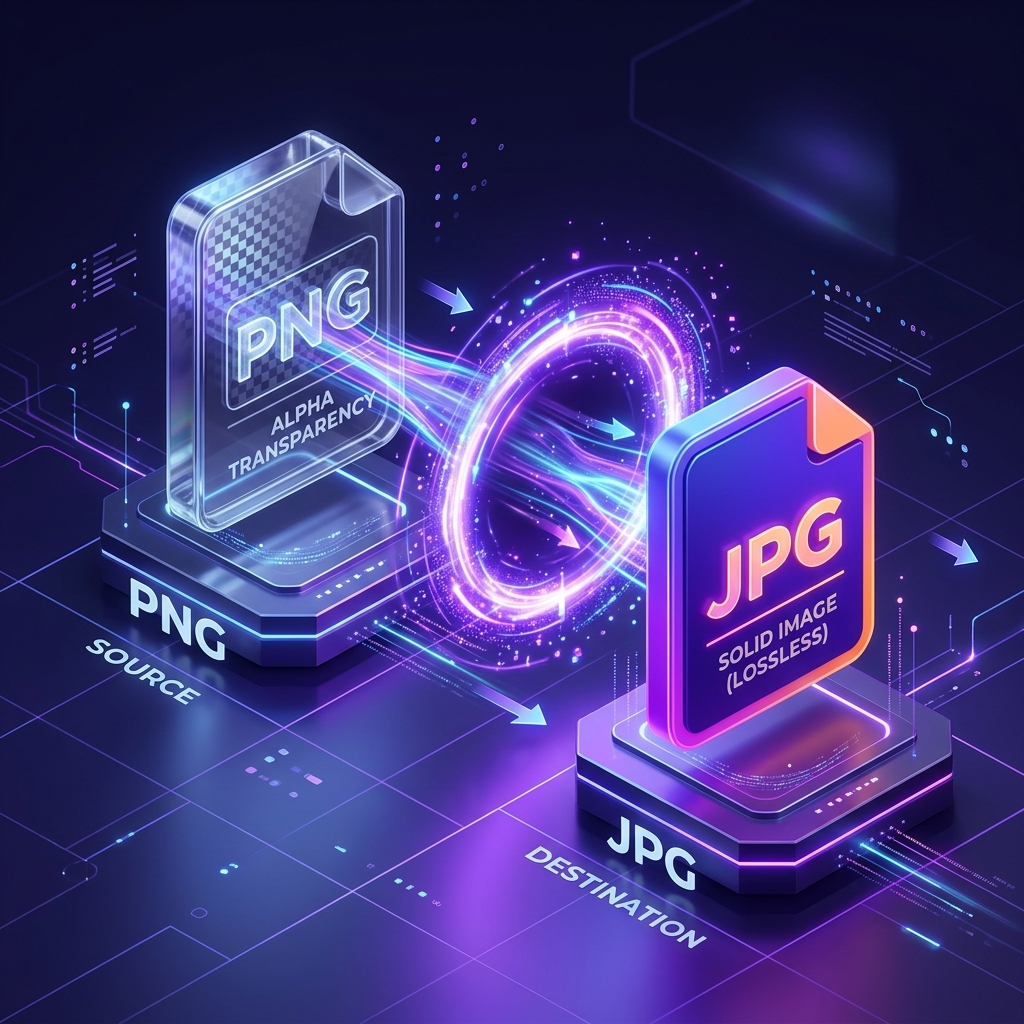 How to convert PNG to JPG illustration