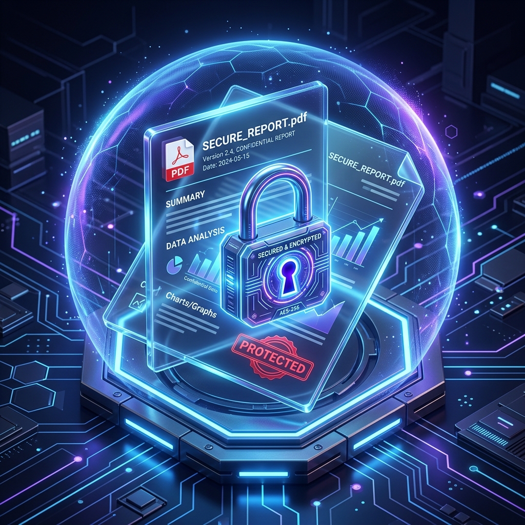 Password protect PDF illustration