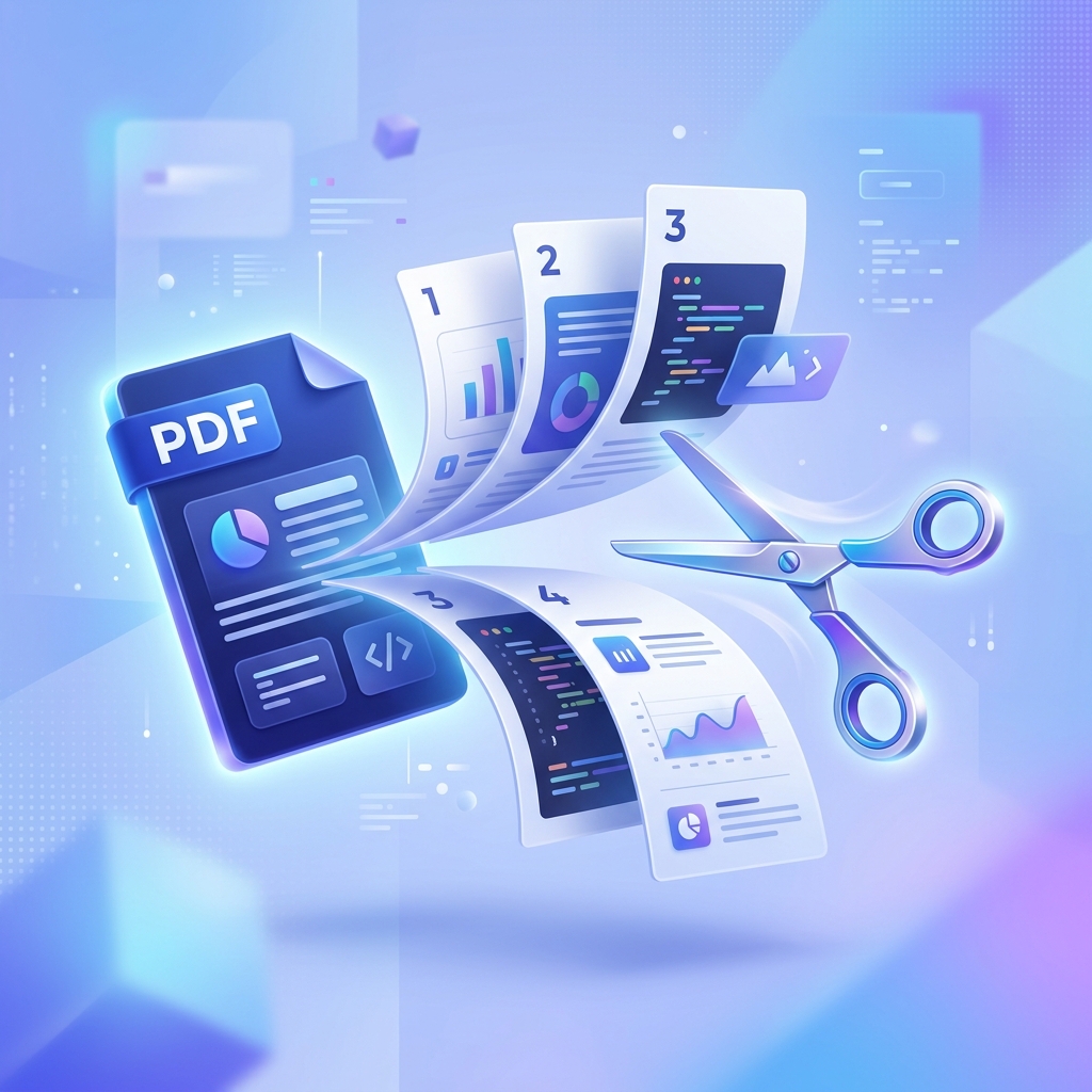 Ilustración dividiendo documento PDF